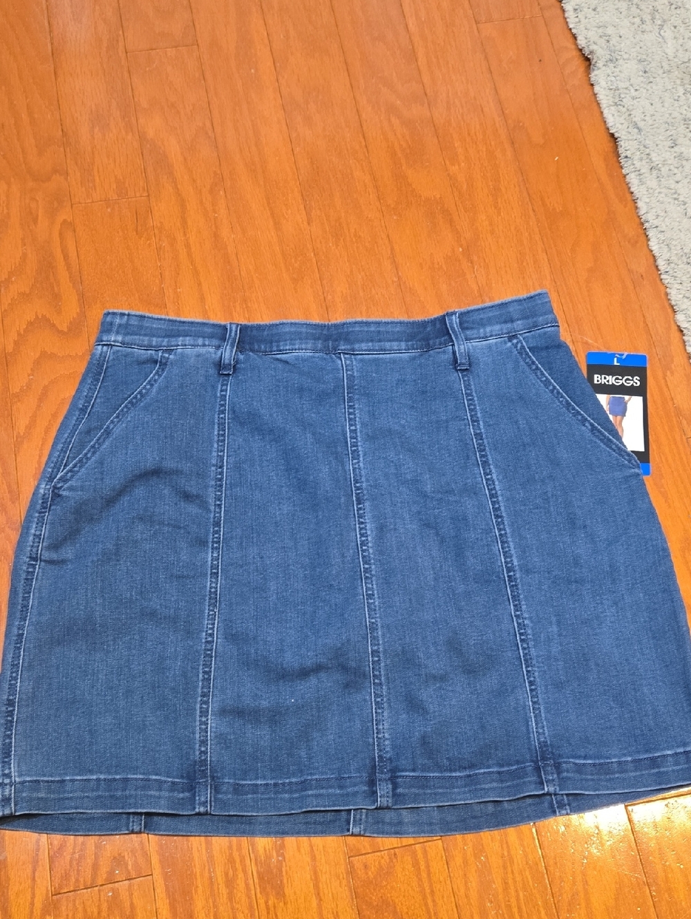 Briggs New York Dark Blue Denim Mini Skirt NWT Size Large